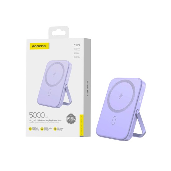 Foneng Wireless Magnetic Power Bank CX102 5000mAh Purple